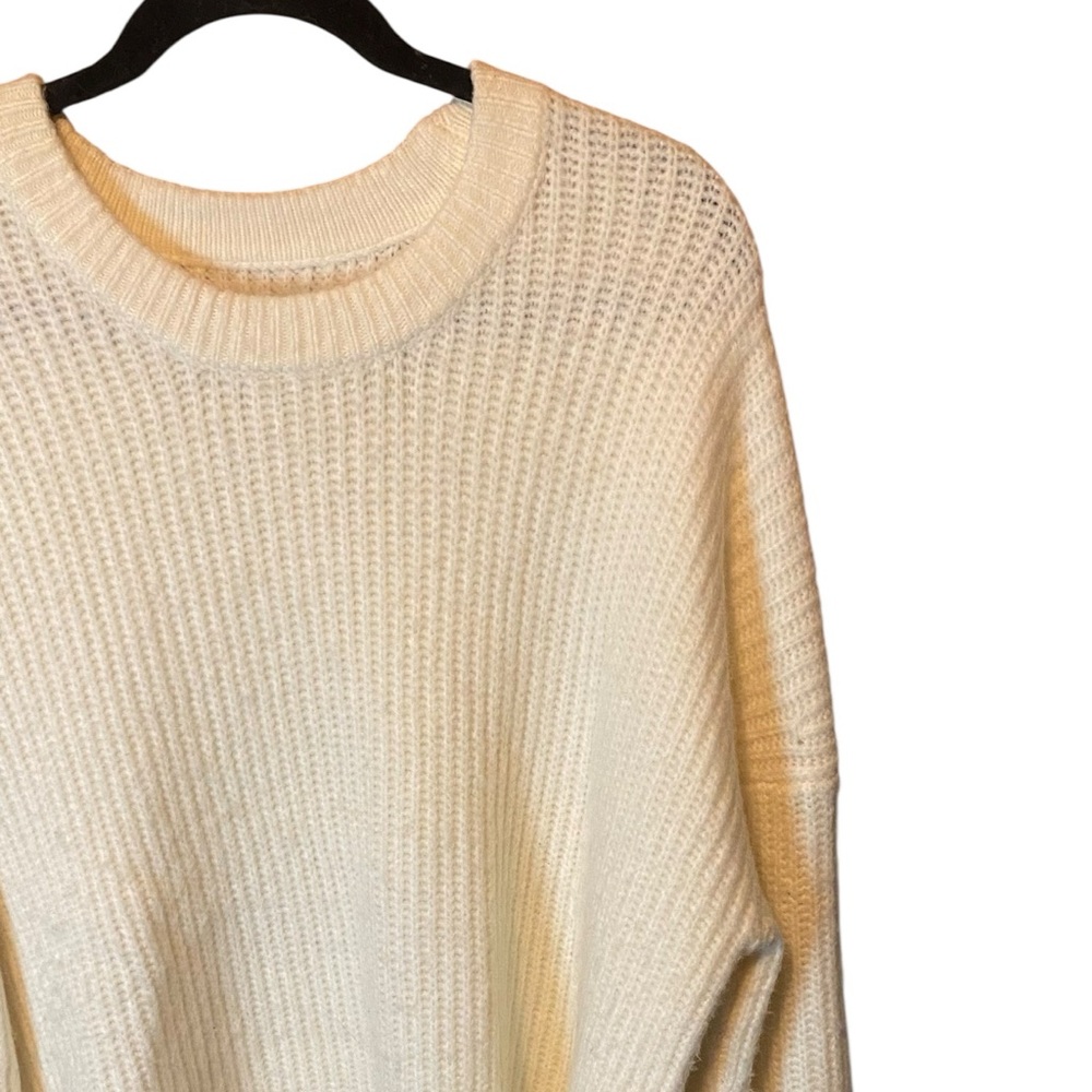 Abercrombie Boyfriend Crewneck Sweater Large Oversized Cozy Neutral Minimalist - Picture 6 of 7